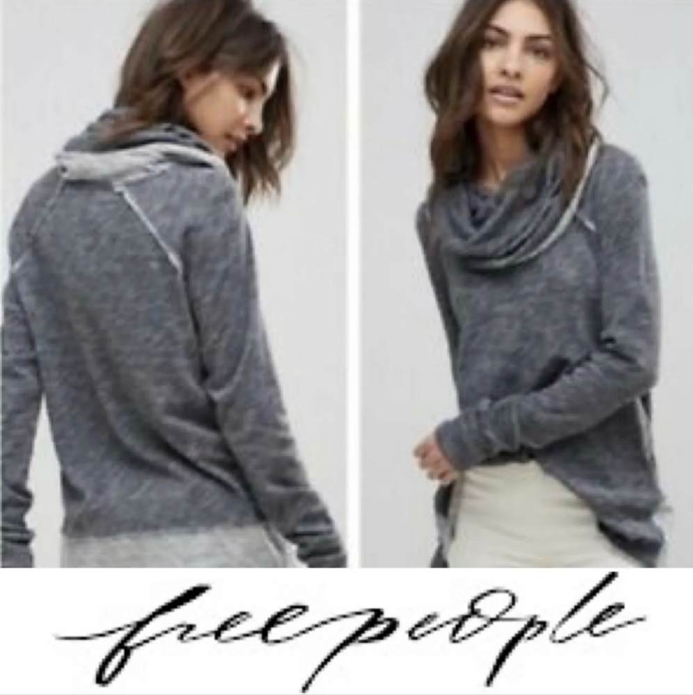 Free People Beach cowl neck lightweight hoodie